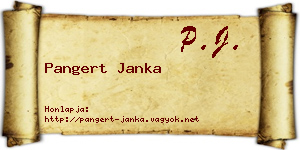 Pangert Janka névjegykártya